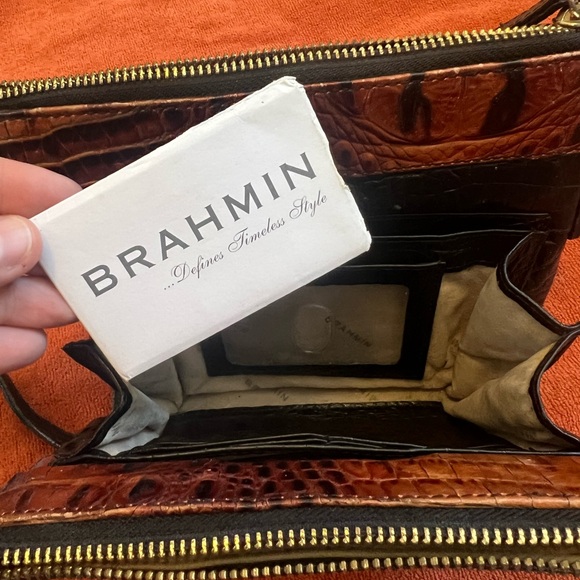 Brahmin Brown and Black Textured Crossbody Bag with Gold Clasp - Picture 7 of 7